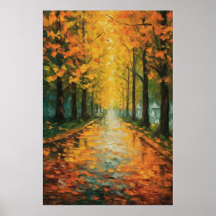 Japanisch Golden Ginkgo Lane Art Poster