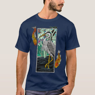 Japanisch Gray Heron Aosagi Nishikigoi Koi p Fish T-Shirt