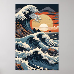 Japanisch Hokusai Poster
