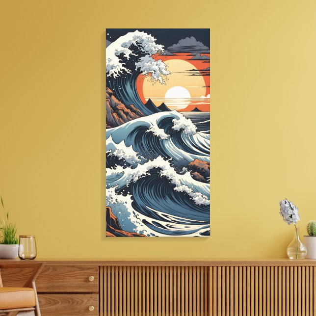 Japanisch Hokusai Wave Leinwanddruck (Insitu (Wohnzimmer))
