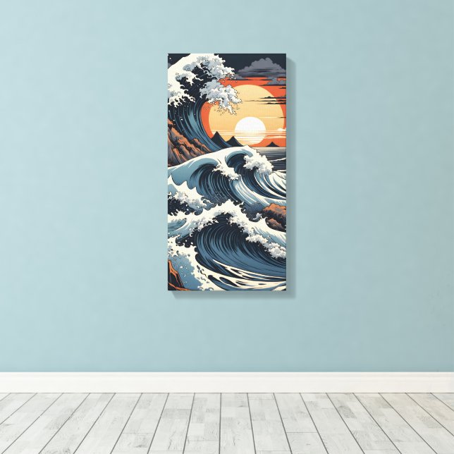 Japanisch Hokusai Wave Leinwanddruck (Insitu (Holzboden))