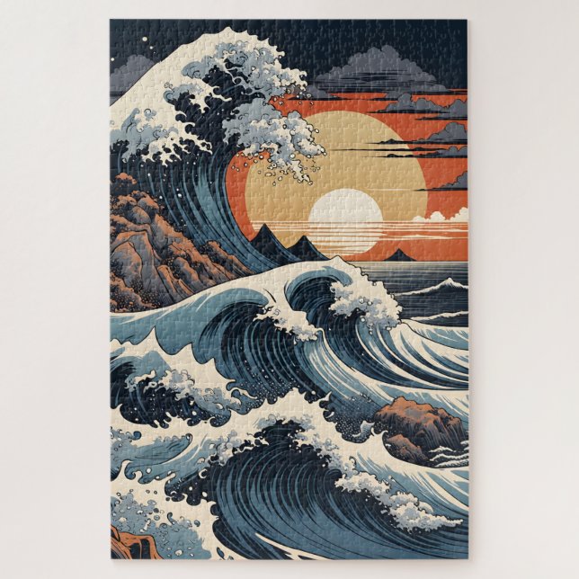 Japanisch Hokusai Wave Puzzle (Vertikal)