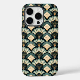 Japanisch inspiriert Aquamarin & Beige Fan iPhone 16 Pro Hülle
