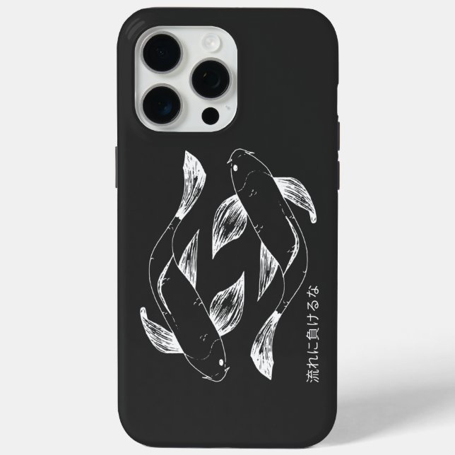Japanisch Inspiriert Koi Minimalistisch Black & Wh Case-Mate iPhone Hülle (Rückseite)