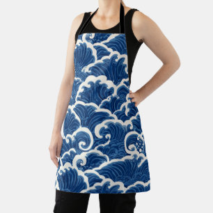 japanisch Inspiriertes Seamless Ocean Wave Muster Schürze
