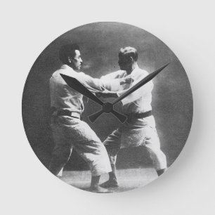 Japanisch Judoka Jigoro Kano Kyuzo Mifue Judo Runde Wanduhr