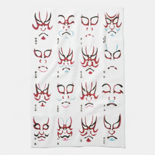 Japanisch Kabuki Makeup Design Geschirrtuch