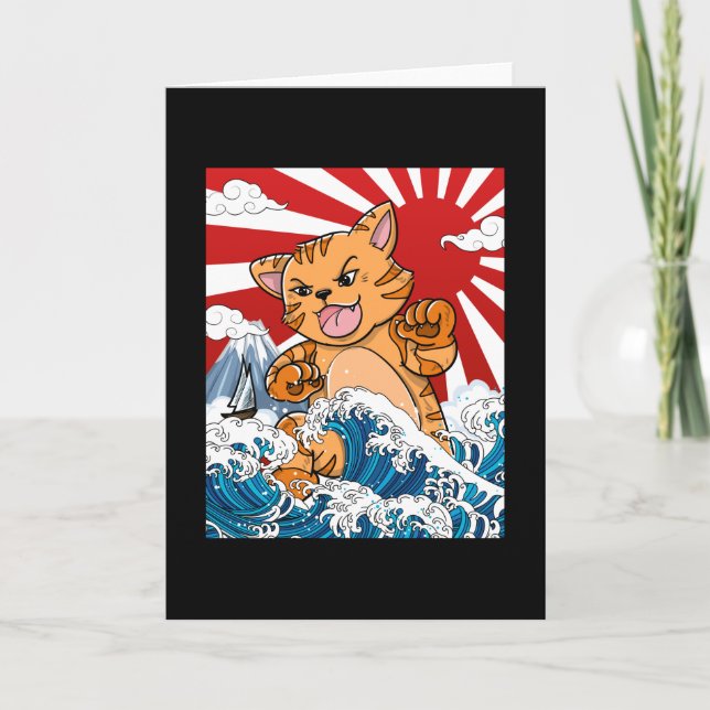 Japanisch Kaiju Cat Anime Manga kawaii otaku Karte (Vorderseite)