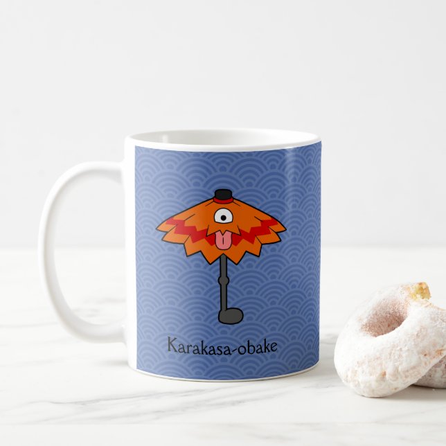 Japanisch Karakasa Umbrella Ghost: Cartoon Yokai Tasse (Mit Donut)