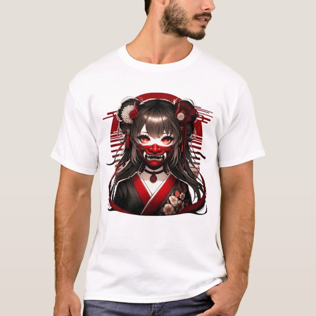 Japanisch Kawaii Anime Girl Gothic Waifu Otaku Oni T-Shirt (Vorderseite)