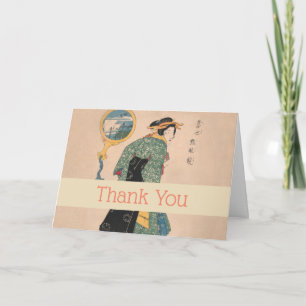 Japanisch Kimono Frau Courtesan Artwork Dankeskarte