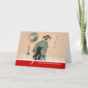 Japanisch Kimono Frau Courtesan Artwork Feiertagskarte