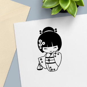 Japanisch Kimono Girl Color Me Permastempel