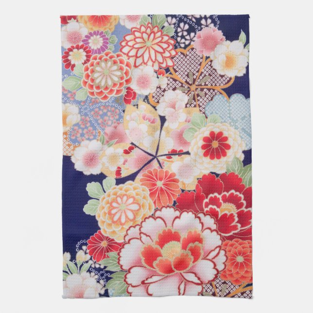 Japanisch KIMONO Textil, Blume Geschirrtuch (Vertikal)