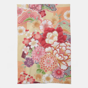 Japanisch KIMONO Textil, Blume Küchentuch