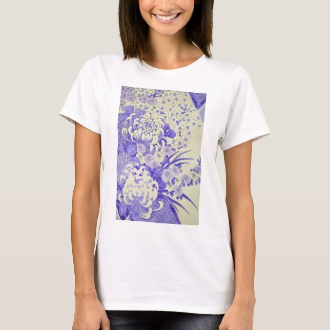 Japanisch KIMONO Textil, Chrysanthemum T-Shirt (Vorderseite)