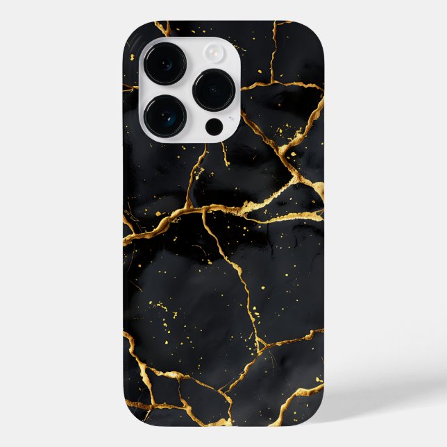 Japanisch Kintsugi Black & Gold Case-Mate iPhone Hülle (Rückseite)