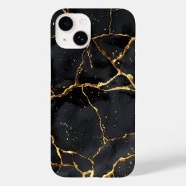 Japanisch Kintsugi Black & Gold Case-Mate iPhone 14 Hülle