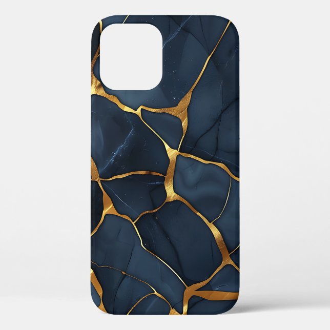Japanisch Kintsugi Dark Blue Case-Mate iPhone Hülle (Rückseite)