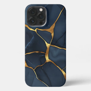 Japanisch Kintsugi Dark Blue iPhone 13 Pro Max Hülle