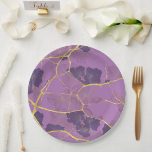 Japanisch Kintsugi. Doppelseitig. Pappteller