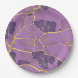 Japanisch Kintsugi. Doppelseitig. Pappteller