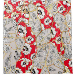 Japanisch Kintsugi. Duschvorhang