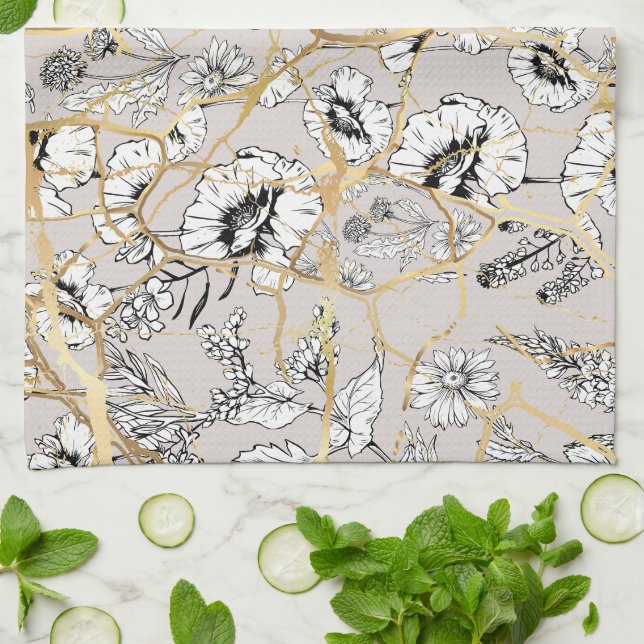 Japanisch Kintsugi. Geschirrtuch (Gefaltet)