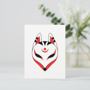 Japanisch Kitsune Fox Maske Postkarte