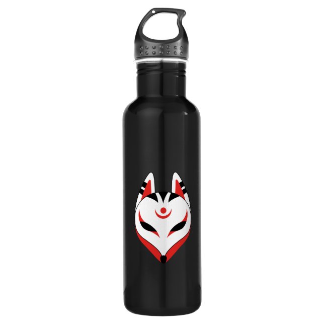 Japanisch Kitsune Fox Maske Trinkflasche (Vorderseite)