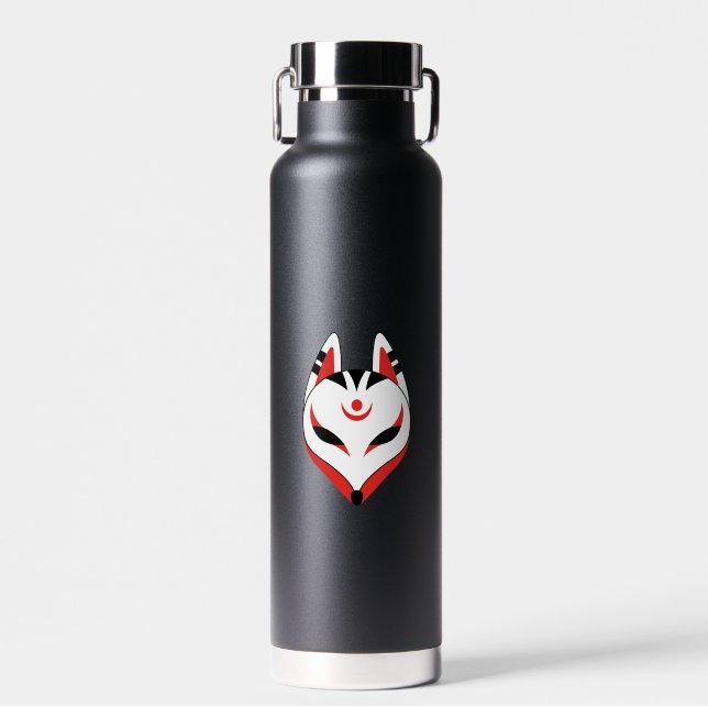 Japanisch Kitsune Fox Maske Trinkflasche (Vorne)