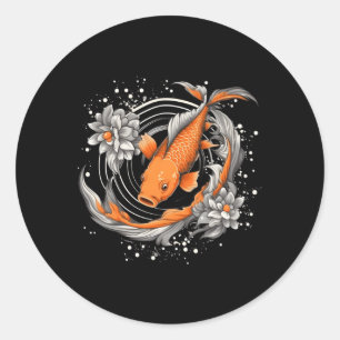 Japanisch Koi Fisch Nishikigoi Fisch Blackboard Runder Aufkleber