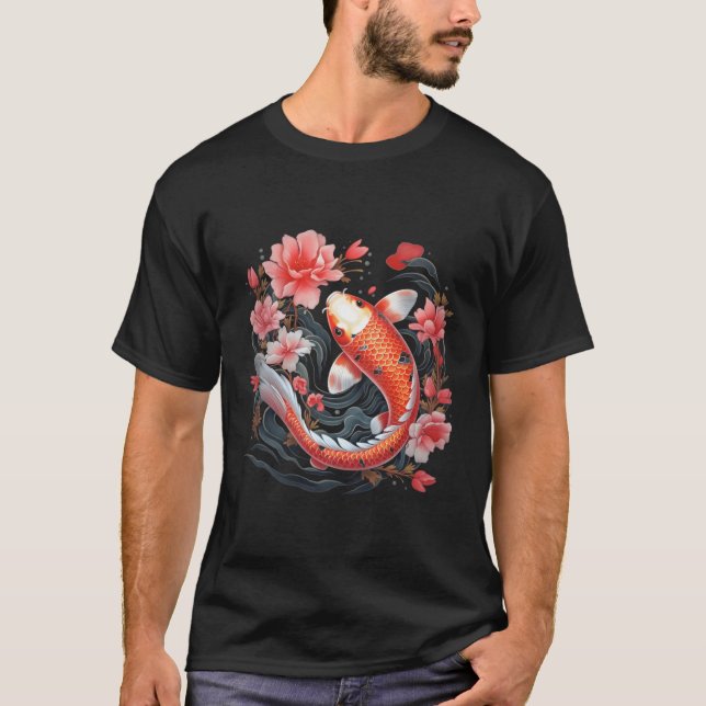 Japanisch Koi Fisch Nishikigoi Fisch Blackboard T-Shirt (Vorderseite)