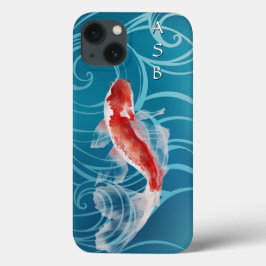 Japanisch Koi Fish Oriental Blue Waves Japan Case-Mate iPhone Hülle