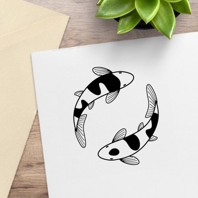 Japanisch Koi Fish Pair Gummistempel (Von Creator hochgeladen)