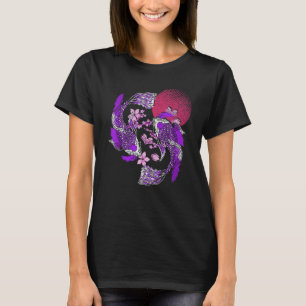Japanisch Koi Fish Pond Cherry Blossom Nishikigoi T-Shirt