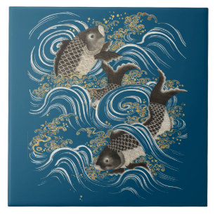 Japanisch Koi Fish Print Fliese