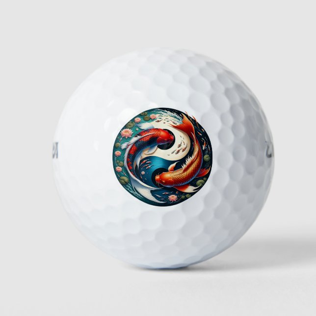 Japanisch Koi Fish Yin Yang Golfball (Vorderseite)