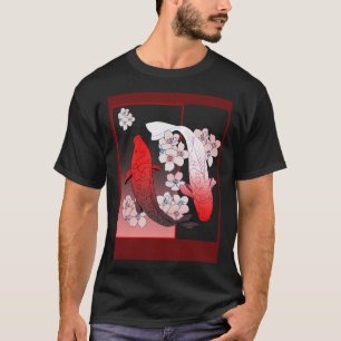 Japanisch Koi Nishikigoi Fish Cherry Blossom Fraue T-Shirt