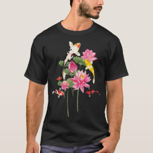 Japanisch Koi p Nishikigoi Fisch Water Lilies Pads T-Shirt
