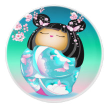 Japanisch Kokeshi Doll Keramik Knob