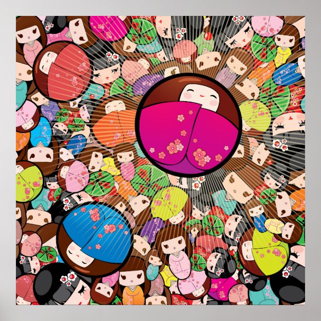Japanisch Kokeshi Doll - Print Poster (Vorne)