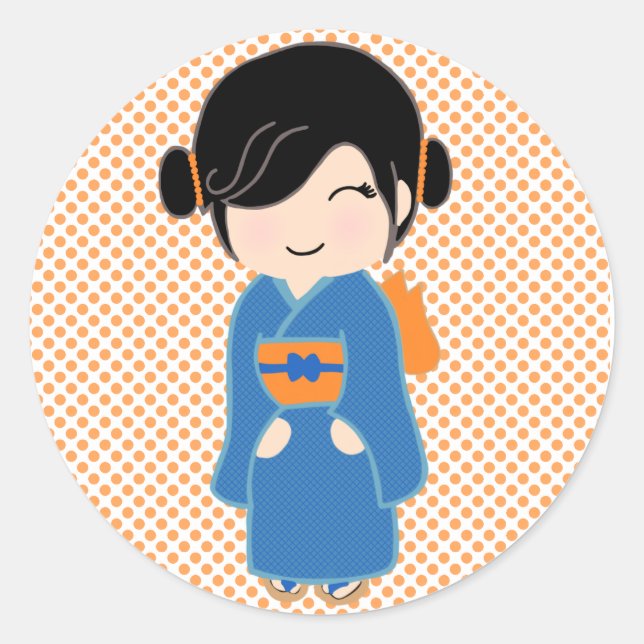 Japanisch Kokeshi Doll Sticker (Vorderseite)