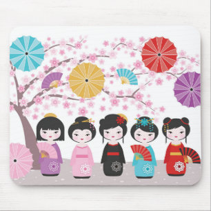 Japanisch Kokeshi Dolls Mousepad
