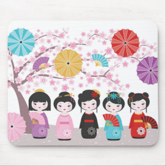 Japanisch Kokeshi Dolls Mousepad