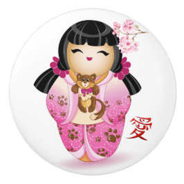 Japanisch Kokeshi Liebe Doll Keramikknauf