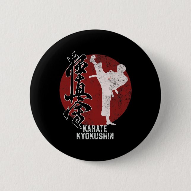 Japanisch Kyokushin Karate Martial Art Geschenk Button (Vorderseite)