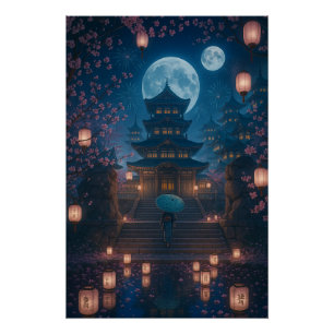 Japanisch Lantern Festival Kunst Poster