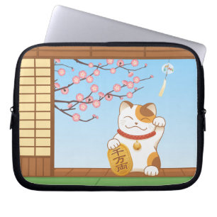 Japanisch Lucky Calico Cat, Maneki Neko Laptopschutzhülle