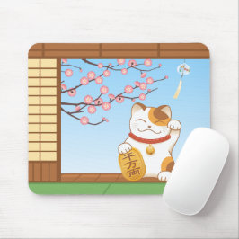 Japanisch Lucky Calico Cat, Maneki Neko Mousepad
